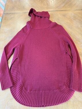 Mud Pie Wine Ribbed Cowl Neck Sweater
